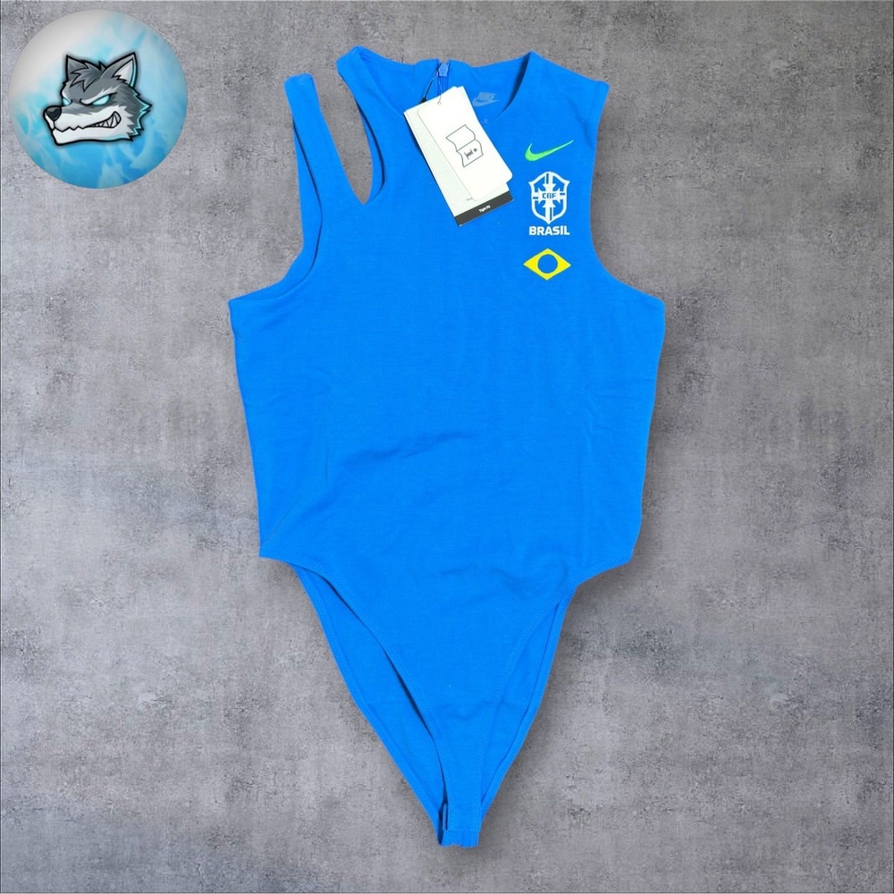 NWT Nike Women's Sportswear Bodysuit Size M Brazil Soccer One Piece HF5144-458